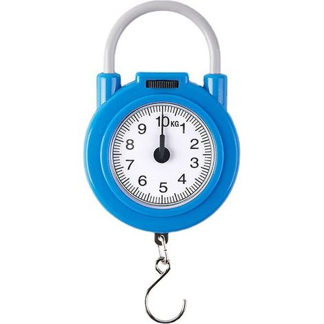 Bilancia per bagagli, bilancia dinamometrica, portata massima 10 kg, piccola e portatile con impugnatura comoda per viaggi e lavoro. (1/5)
