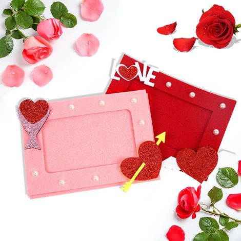 Cadre Photo - Forme Coeur - Pour Bureau - En Tissu Non Tissé - Idéal Pour Souvenirs En Couple - 1 Pièce (1/5)