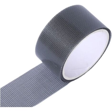 Ruban adhésif de réparation d'écran de 5 cm de large, 2 mètres/paquet, adhésif puissant, imperméable, en fibre de verre, couverture instantanée, grille détachable (gris 2 pièces) (1/5)