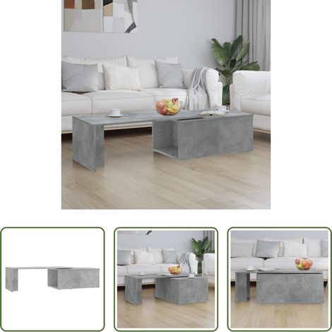 Betonfarbe Couchtisch - Couchtisch Betongrau 150x50x35 cm Holzwerkstoff (1/5)