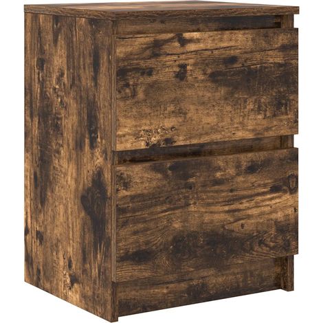 Mueble TV o mesita de noche con gran espacio de almacenamiento 40 x 35 x 54 cm madera contrachapada roble ahumado 020051721 (1/5)
