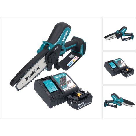 Makita DUC 150 RT 18 V 15 cm Tronconneuse d'elagage sans fil 18 V Brushless + 1x Batterie 5,0 Ah + chargeur