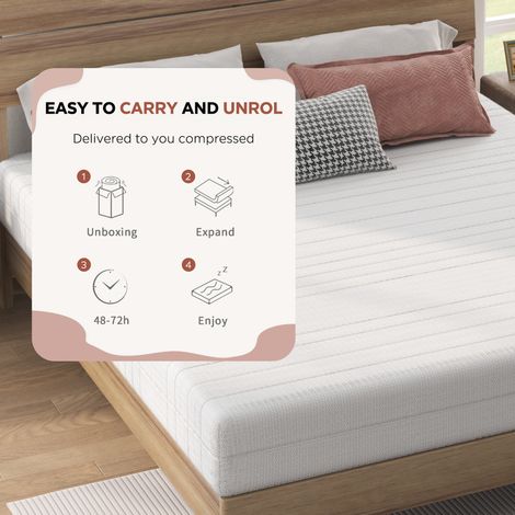 Matelas ergonomique 140x200 cm en mousse froide D25 avec housse 3D respirante, hauteur 20 cm, densité moyenne sans matelas (1/5)