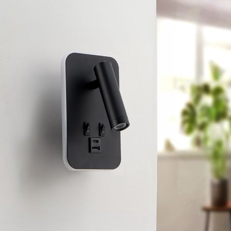 IluminaShop - Aplique de Pared LED Orientable Black Bruve 10W IP20  Blanco Neutro 4000 (1/4)