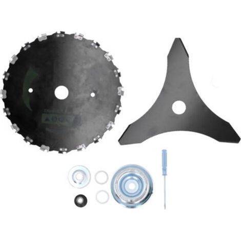 Ensemble de Lames pour Tondeuse à Gazon avec Adaptateur - 9 Pouces 20 Dents Chaîne, Disque à Trois Dents et Accessoires Universels - (1/5)