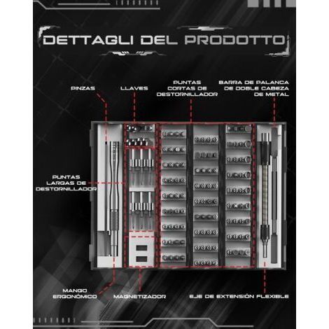 Kit de tournevis de précision 128 en 1, outils de réparation magnétiques professionnels pour appareils électroniques, ordinateurs portables, montres et lunettes (1/4)