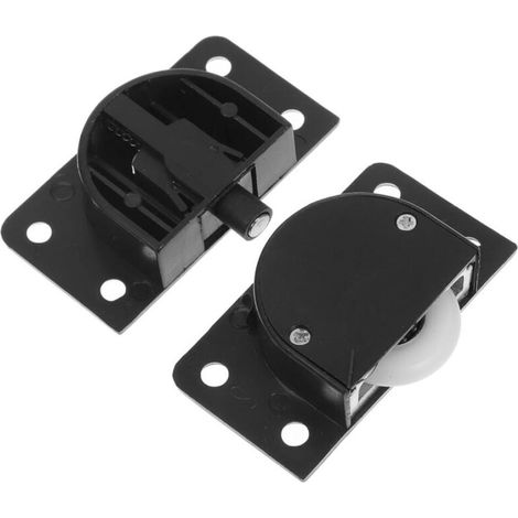 Roulettes pour Porte Coulissante D’Armoire 338 en Plastique Noir Roue de Guidage Silencieuse et Stable Rouleaux de Portail Coulissant Adaptés à Placard Mécanisme Push-Pull
