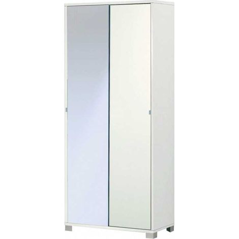 Kit armadio 2 ante scorrevoli con 1 specchio h190 l82 p41 cm finitura bianco fiammato sarmog798spk - Sarmog