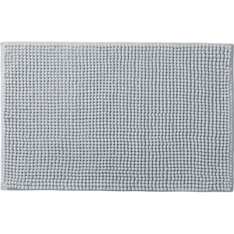 Tapis de bain en chenille, antidérapant, lavable, doux et absorbant - 40 x 60 cm, gris (1/5)