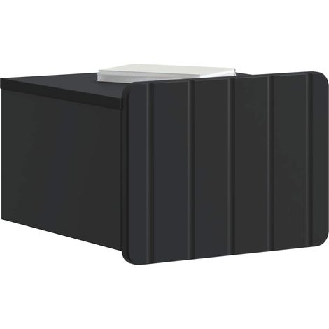 Maison Exclusive - Mobiletto da notte a muro con cassetto Nero 33 x 34,5 x 24 cm