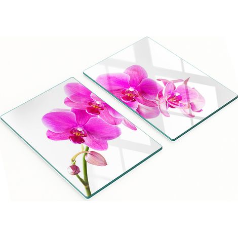 Dekorative Schneidebretter aus gehärtetem Glas, rosa Orchidee, 2 x 40 x 52 cm (1/5)