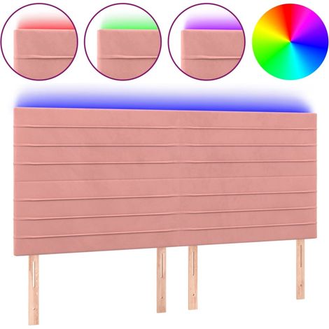 Maison Exclusive - Testiera a LED rosa 200x5x118/128 cm in Velluto