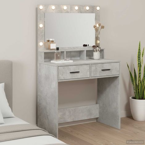 Schminktisch Beton Grau 79 x 41 x 135 cm Holzwerkstoff