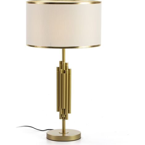 Tischlampe 38X38X70 Goldenes Metall mit Lampenschirm (1/2)