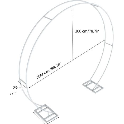 Arche de mariage, cadre en métal, toile de fond polyvalente, Rails Doubles 2.2M, L (1/2)