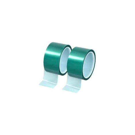 2 Rollen hitzebeständiges Sublimationsband, 50 mm x 33 m, Hochtemperaturklebeband für den elektronischen Druck (grün) (1/5)