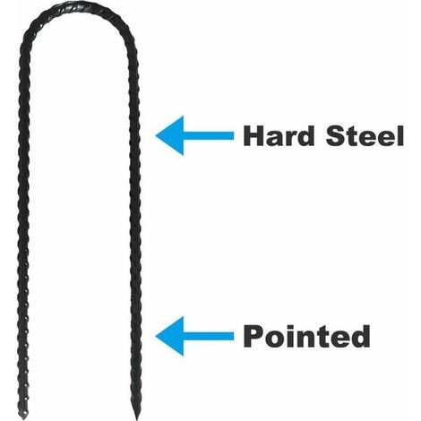 Piquets en acier filetés en forme de U pour accessoires de tente et trampoline Piquets de tente ultra-résistants Piquets de sol filetés-10pcs MNS (1/3)