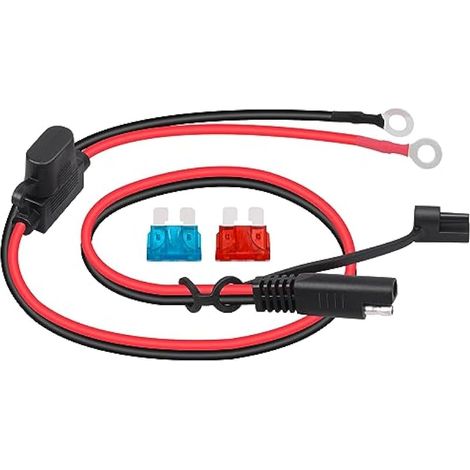 Connecteur SAE pour Chargeur de Batterie de Moto - Câble de Charge SAE - Coupe Rapidement la Prise à la borne 12 V - Convient pour Charger Les Motos, tracteurs, Voitures, etc. (1/5)