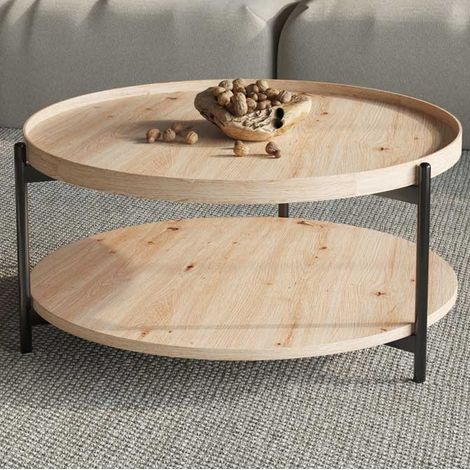 Table basse Davina  Ø80 x 40 cm  Old Oak design