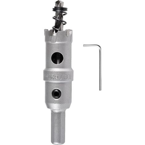 20mm Foret de scie cloche en carbure, Coupe-trou en carbure de tungstène, coupe-trou industriel pour l'acier inoxydable, le métal, le fer, l'alliage, le cuivre, le bois et les plastiques (1/5)