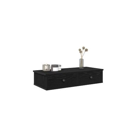 Étagère murale avec tiroirs noir 80x31x17 bois d'ingénierie (1/5)