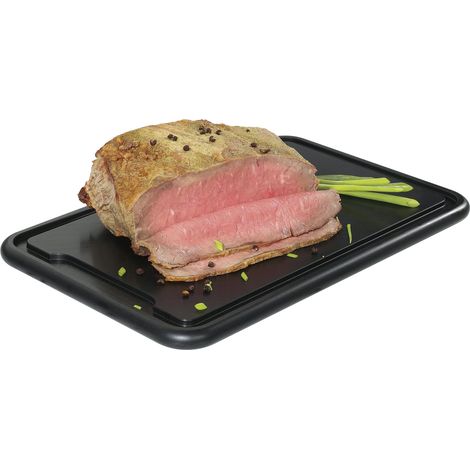 ZASSENHAUS Tagliere professionale (nero) in plastica di alta qualità, lavabile in lavastoviglie, con scanalatura per succo, prodotto in Germania, 36 × 23 × 1,5 cm (1/3)