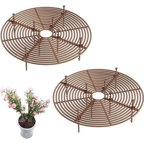 Katzensichere Pflanzenschutzgitter, 2er-Set, 30 cm Blumentopf-Schutzgitter, Blumentopfabdeckungen für den Garten, Braun (1/5)