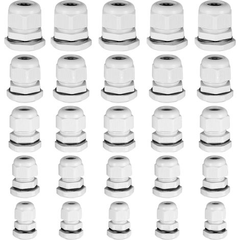 25 pezzi pressacavi, pressacavi in nylon, connettori per cavi impermeabili per cavi di illuminazione per casa/giardino/esterno - PG7 PG9 PG11 PG13,5 PG16