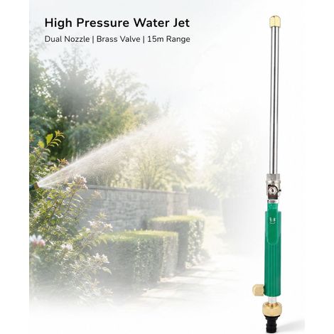Pistola ad acqua ad alta pressione Toivize - Alluminio - 2 ugelli - Verde - Attacco G3/4 - Potente getto da 15 m per la pulizia di auto e giardino (1/4)
