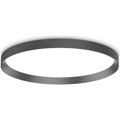 Plafoniera Moderna Fly Alluminio-Materie Plastiche Nero Led 53W 3000K D60Cm (1/2)