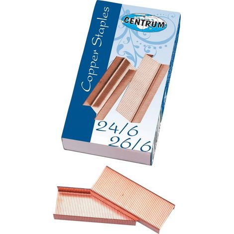 Grapas de cobre CENTRUM 24/6 - 1000 uds - para grapadoras de oficina y manualidades