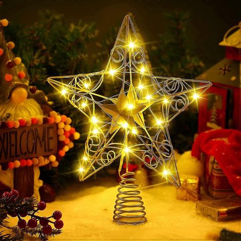 Étoile de Noël décorative pour sapin avec 20 lumières LED (1/5)