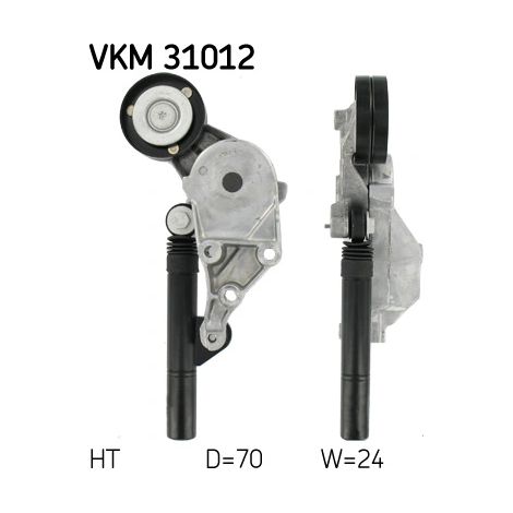 Tendeur de courroie, courroie trapézoïdale à nervures SKF VKM 31012 AUDI