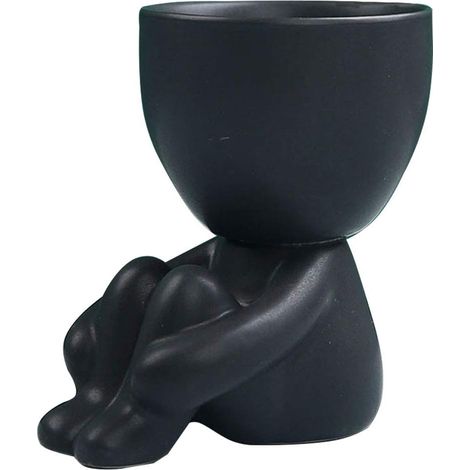 Pot De Fleurs Exterieur,Vase Exterieur Pot De Fleur en Résine Humanoïde Fleur Séché Décoration De Jardin Vase Vintage Visage Sculpture Cache-Pot Bureau Décor À La Maison Cadeau Fleurs Créatif Vase (1/5)