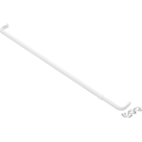 1 tringle à rideau télescopique simple réglable de 48 à 84 pouces avec vis de fixation (1/5)