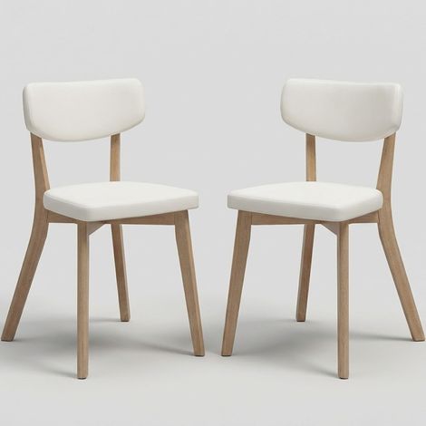Juego de 2 sillas de comedor de madera acolchadas Tokyo Evolution - Blanco (1/5)