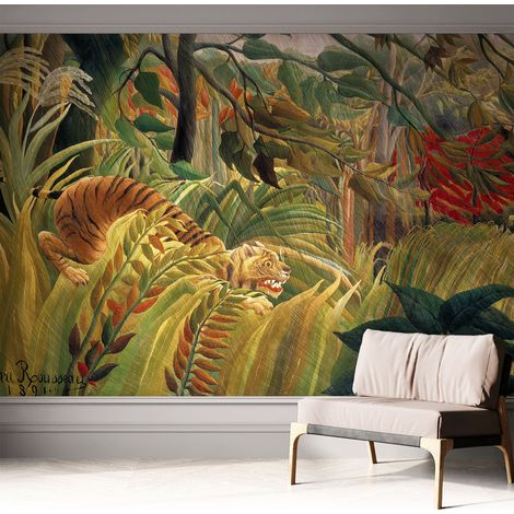 Fotomurale adesivo stickers - murali decorativo - soggiorno moderno - effetto realistico - Tigre esotica 312x219 cm (1/5)