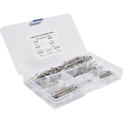 Kit de 175 goupilles fendues et clips métalliques pour atelier de réparation automobile. (1/5)