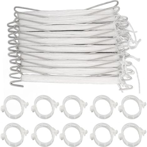 10 Crochets en Acier Inoxydable pour Tomates avec Ficelle, Accessoires de Jardin pour Plantes Grimpantes, Concombres et Légumes