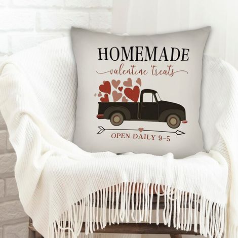 Housse de coussin carréerustique pour mariage, anniversaire, naissance de bébé (1/5)