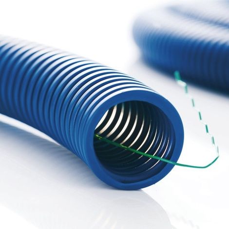 Arcanaute – Gaine électrique Ø25mm bleu – Conduit lubrifié pour montage apparent ou encastré – Tire-fil en acier – Rayon de courbure 75mm