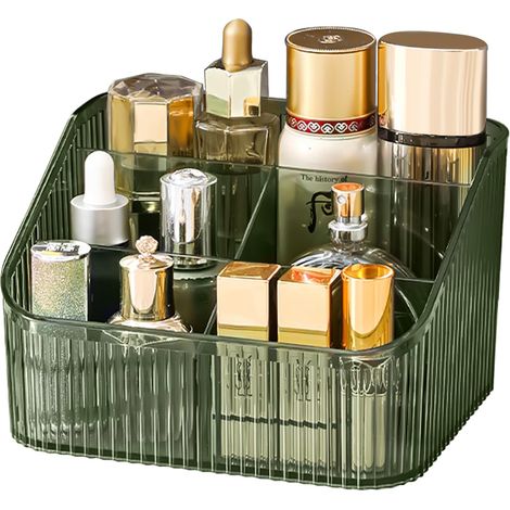 Organizador de maquillaje con compartimentos de almacenamiento, organizador de cuidado de la piel, organizador de cosméticos, organizador de maquillaje y almacenamiento. (1/4)