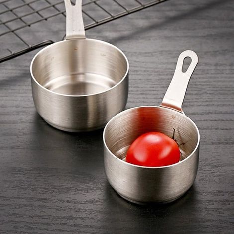 Mini-Bratpfanne aus Stahl Mini-Milchkrug Multifunktionale Antihaftpfanne mit langem Griff geeignet für Saucen für den privaten und gewerblichen 2 2 (1/4)