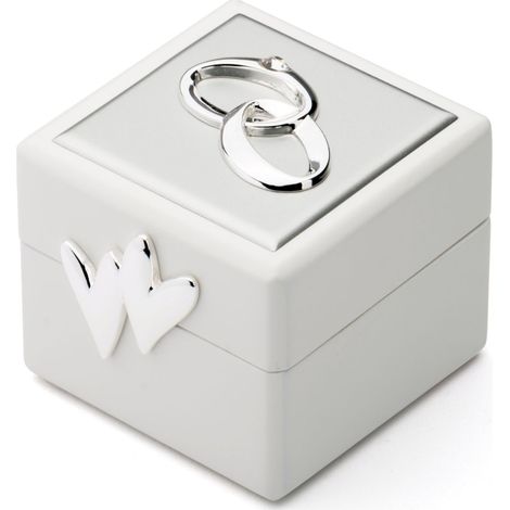 Elegante cofanetto portafedi in argento, 66 x 60 mm, altezza 55 mm. Dimensioni: 66x60x55 mm Codice articolo: ZV7571261 (1/2)