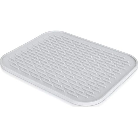 Tapis Séchage Vaisselle Silicone Tapis Egouttoir Vaisselle Petit Dessous de Plat Silicone, Antidérapant Tapis D'égouttement, Manique, Coaster Résistant à La Chaleur Gris, 29,5x23,5 cm (1/5)