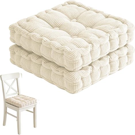 Set di 2 cuscini per sedie, 40 x 40 cm – Adatti per interni/esterni, come sedute o tappetini da pavimento, ideali per giardini, cucine o sale da pranzo.