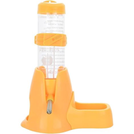 Bouteille d'eau hamster avec bol bouteille d'eau pour petits rongeurs 125 ml (jaune) (1/5)