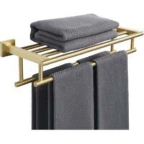 40 cm Badezimmer-Handtuchhalter, mit zwei Wandhalterungen, SUS 304-Edelstahl-Finish, gebürstetes Gold (1/5)