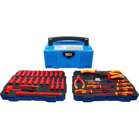 BGS  alicates VDE  / destornilladores  y juego  de llaves  de vaso  BGS  systainer®  36  piezas  -  70230 (1/4)