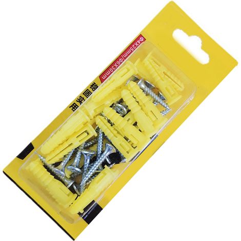 Lot de 20 paires de chevilles à auto-perçage et vis en plastique et métal pour quincaillerie et bricolage